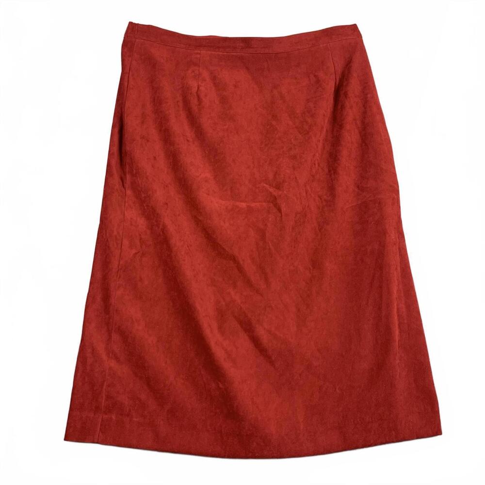 Vintage D'Allaird Womens Size 18 Suede-Look Red Skirt